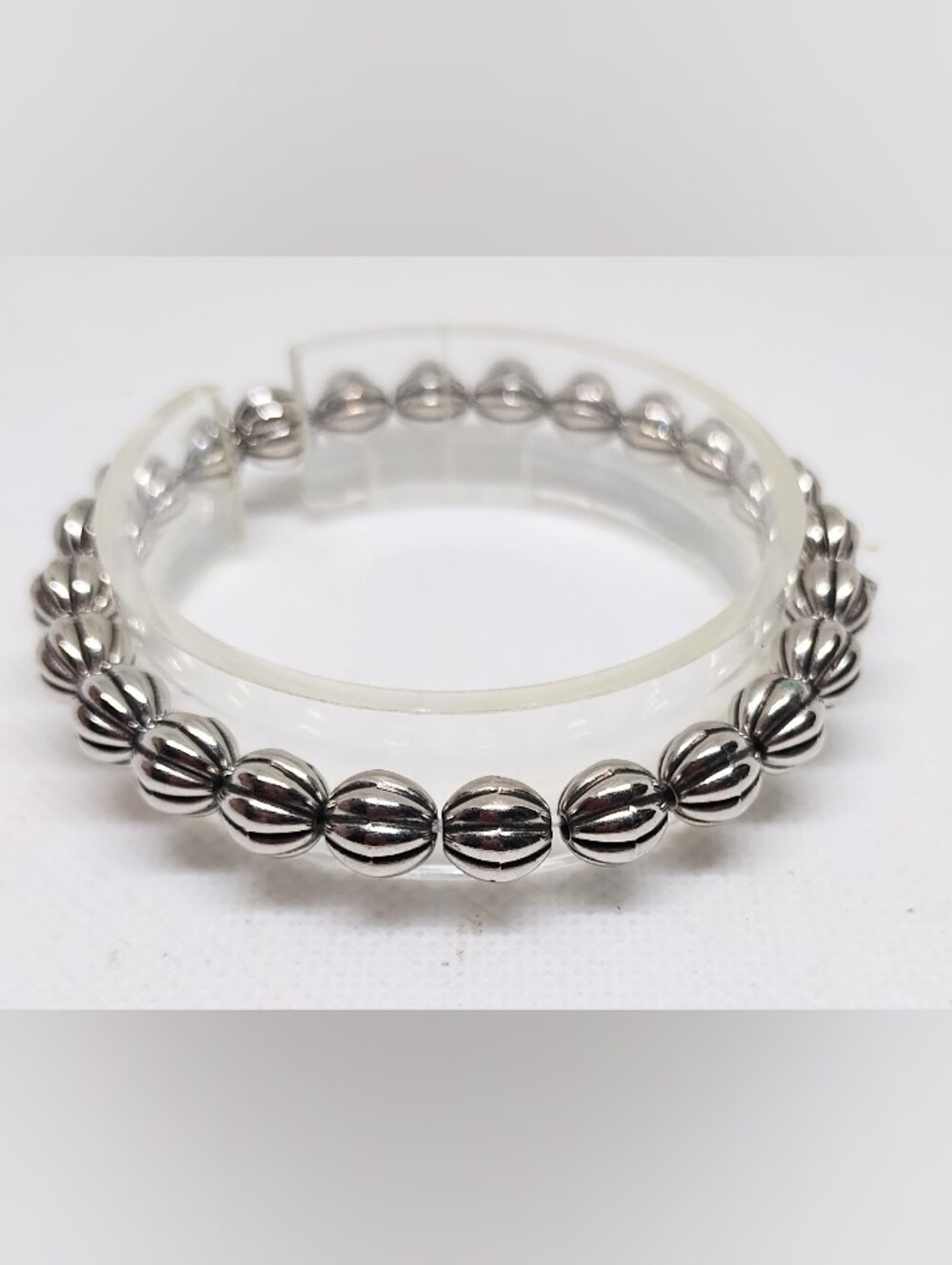 Men's Bracelet Beaded Beads Silver New Jewelry G30